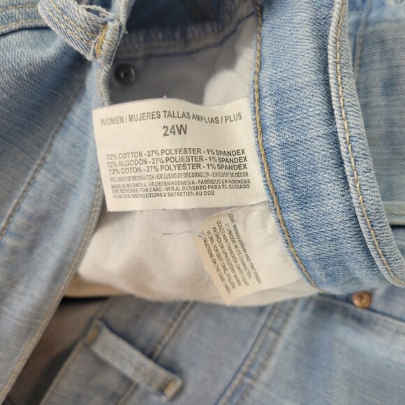 Gloria Vanderbilt Amanda Womens Jeans 24W Plus Light Blue Denim Zip SL39E - Picture 8 of 9